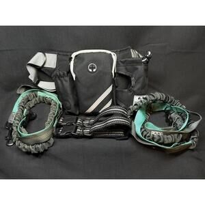 SHINE HAI Dog Hiking Waist Bag‎ Hands Free Belt Leash Set Walking Training Large